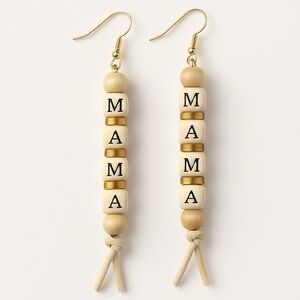 Celebrate Mama with Charming Beaded MAMA Dangle Earrings - NWT Boho Chic